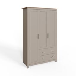 GFW Lancaster 3 Door 2 Drawer Wardrobe in Grey - thumbnail 7