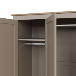 GFW Lancaster 3 Door 2 Drawer Wardrobe in Grey - thumbnail 3