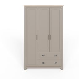 GFW Lancaster 3 Door 2 Drawer Wardrobe in Grey - thumbnail 6