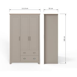 GFW Lancaster 3 Door 2 Drawer Wardrobe in Grey - thumbnail 8