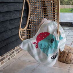 Benjamin Tate Design Ahoy Whale Blanket in Natural - Size: 120 cm x 150 cm - thumbnail 4