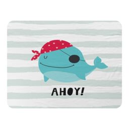 Benjamin Tate Design Ahoy Whale Blanket in Natural - Size: 120 cm x 150 cm - thumbnail 1