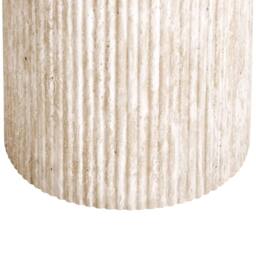 Wyld and Coco Astra Living Round Beige Side Table 50 cm Diameter Wood Top Stone - thumbnail 5