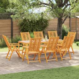 Berkfield Home 9 Piece Garden Dining Set Solid Wood Acacia