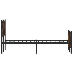 Berkfield Home Metal Bed Frame without Mattress Smoked Oak 160x200 cm in Brown - thumbnail 6