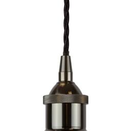 SE Home Burgundy Red Small Trinity Metal Pendant Light - Black Nickel - thumbnail 3