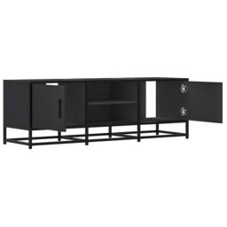 Berkfield Home TV Cabinet Black 120x35x41 cm Engineered Wood & Metal - Size: 120 x 35 x 41 cm - thumbnail 7