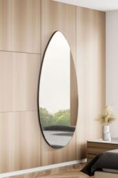"MirrorOutlet The Tear Drop - Frameless Glass Wall Mirror 63"" X 24"" (160CM X 60CM) in Silver - Size: 1 Pack" - thumbnail 1