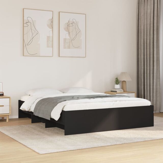 Berkfield Home Bed Frame without Mattress Black 160x200 cm Engineered Wood - image 1