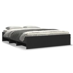 Berkfield Home Bed Frame without Mattress Black 160x200 cm Engineered Wood - thumbnail 2