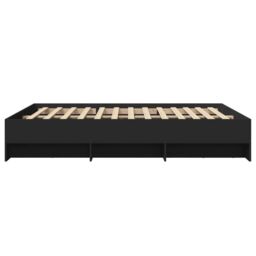 Berkfield Home Bed Frame without Mattress Black 160x200 cm Engineered Wood - thumbnail 6