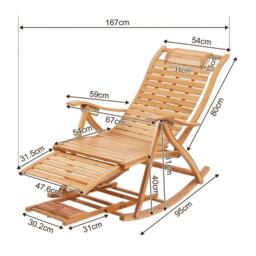 NESTLUNE Garden Rocking Chair Recliner Bed in Brown - Size: 100 cm x 15 cm - thumbnail 2