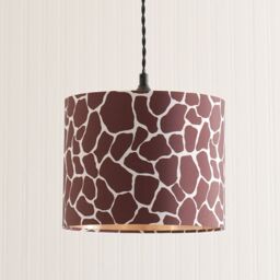 ValueLights Oasis Giraffe Print Fabric with Metallic Gold Inner Drum Ceiling Lamp Shade - thumbnail 1