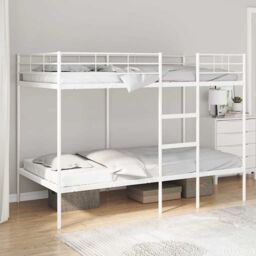 Berkfield Home Bunk Bed without Mattress White 100x200 cm Steel - thumbnail 1
