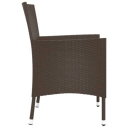 Berkfield Home Garden Chairs with Cushions 4 pcs Brown Poly Rattan - thumbnail 5