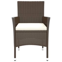 Berkfield Home Garden Chairs with Cushions 4 pcs Brown Poly Rattan - thumbnail 4