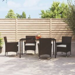 Berkfield Home Garden Chairs with Cushions 4 pcs Brown Poly Rattan - thumbnail 1