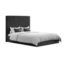 Lemon Pavilion Furniture Berlin Tall Ottoman Double Bed Frame (Pack of 2) - L203xW154xH124 cm in Black - thumbnail 4