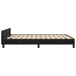 Berkfield Home Bed Frame with Headboard Black 135x190cm Double Velvet - thumbnail 6