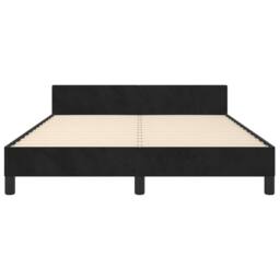 Berkfield Home Bed Frame with Headboard Black 135x190cm Double Velvet - thumbnail 5