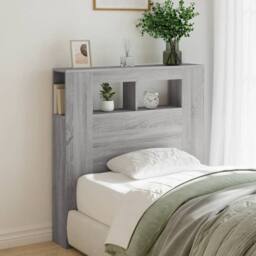 Berkfield Home LED Headboard Grey Sonoma 100x18.5x103.5 cm Engineered Wood - thumbnail 4