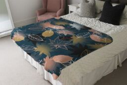 Benjamin Tate Design Maple Leaves Blanket in Natural - Size: 120 cm x 150 cm - thumbnail 3