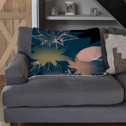 Benjamin Tate Design Maple Leaves Blanket in Natural - Size: 120 cm x 150 cm - thumbnail 2