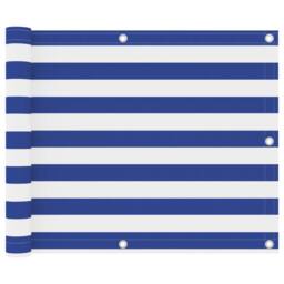 Berkfield Home Modern Balcony Screen White & Blue 75x500 cm Oxford Fabric - thumbnail 2