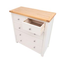 Cabinet Bits Maggiori 5 Drawer Chest of Drawers Chrome Knob in Off-White - thumbnail 4