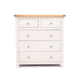 Cabinet Bits Maggiori 5 Drawer Chest of Drawers Chrome Knob in Off-White