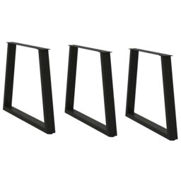 Berkfield Home Dining Table Legs V-Shape 3 pcs Black 70x(72-73.3) cm Steel - thumbnail 1