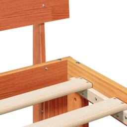Berkfield Home Traditional Bed Frame with Headboard Wax Brown 90x190 cm Solid Pi - thumbnail 8