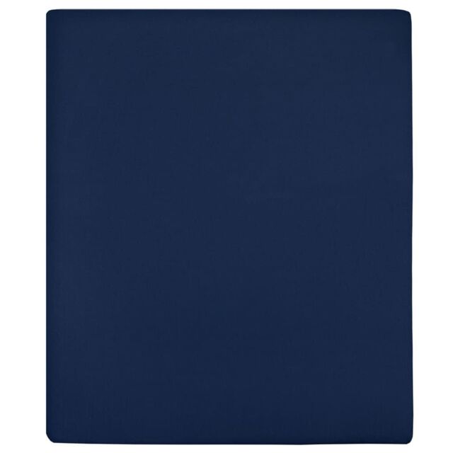 Berkfield Home Jersey Fitted Sheets 2 pcs Navy Blue 100x200 cm Cotton - image 1
