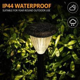 GWSOLAR Solar Garden Lights 3/5 Pack Warm White Auto On/Off IP44 Solar Light in Black - Size: Pack of 5 - thumbnail 5
