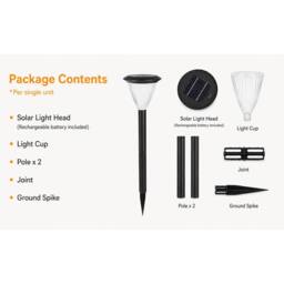 GWSOLAR Solar Garden Lights 3/5 Pack Warm White Auto On/Off IP44 Solar Light in Black - Size: Pack of 5 - thumbnail 7