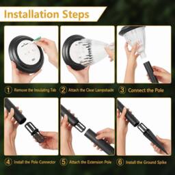GWSOLAR Solar Garden Lights 3/5 Pack Warm White Auto On/Off IP44 Solar Light in Black - Size: Pack of 5 - thumbnail 6