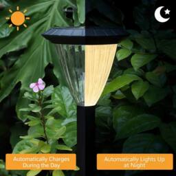 GWSOLAR Solar Garden Lights 3/5 Pack Warm White Auto On/Off IP44 Solar Light in Black - Size: Pack of 5 - thumbnail 4