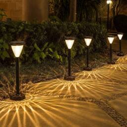 GWSOLAR Solar Garden Lights 3/5 Pack Warm White Auto On/Off IP44 Solar Light in Black - Size: Pack of 5 - thumbnail 2