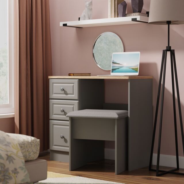 Ready Assembled 2 U Surrey 3 Drawer Vanity (Ready Assembled) in Grey - Size: Medium - image 1