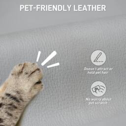 HOMCOM Pet-Friendly Leather Recliner Computer Chair with Footrest in Grey - thumbnail 6