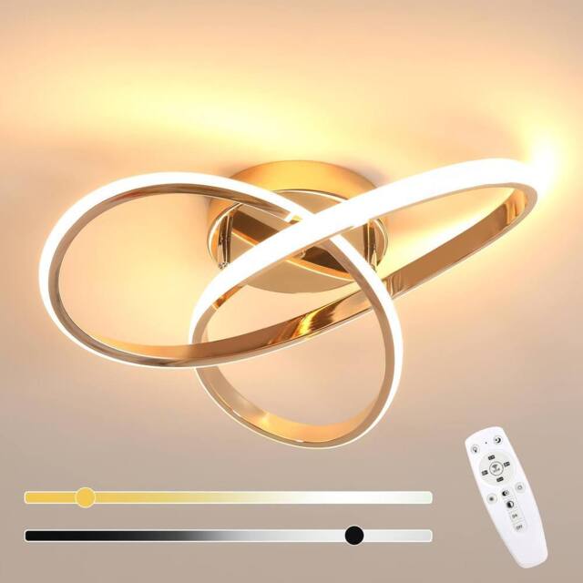 Goeco LED Ceiling Light, Dimmable, Bedroom Ceiling Light, 36W, Modern in Gold - image 1