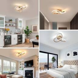 Goeco LED Ceiling Light, Dimmable, Bedroom Ceiling Light, 36W, Modern in Gold - thumbnail 8