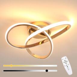 Goeco LED Ceiling Light, Dimmable, Bedroom Ceiling Light, 36W, Modern in Gold - thumbnail 1