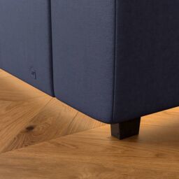 X Rocker Maisie Velvet Upholstered TV Bed with Media Storage & LED Lights in Navy - Size: King - thumbnail 2