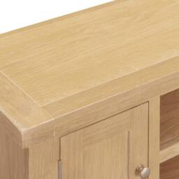 Home Source 2 Doors 2 Shelves TV Stand Media Entertainment Storage Cabinet Wooden in Light Oak - thumbnail 5