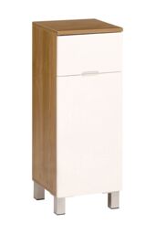 Orsina Vida Oak Effect 1 Drawer 1 Door Standing Cabinet in White