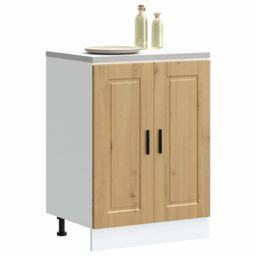 Berkfield Home Kitchen Base Cabinet¬†Porto Artisan Oak Engineered Wood in Brown - thumbnail 1