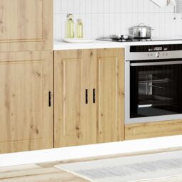 Berkfield Home Kitchen Base Cabinet¬†Porto Artisan Oak Engineered Wood in Brown - thumbnail 3