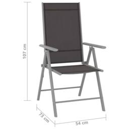 Berkfield Home Comfortable Folding Garden Chairs 6 pcs Textilene Black - thumbnail 8