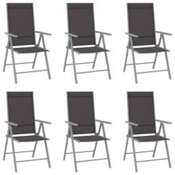 Berkfield Home Comfortable Folding Garden Chairs 6 pcs Textilene Black - thumbnail 2